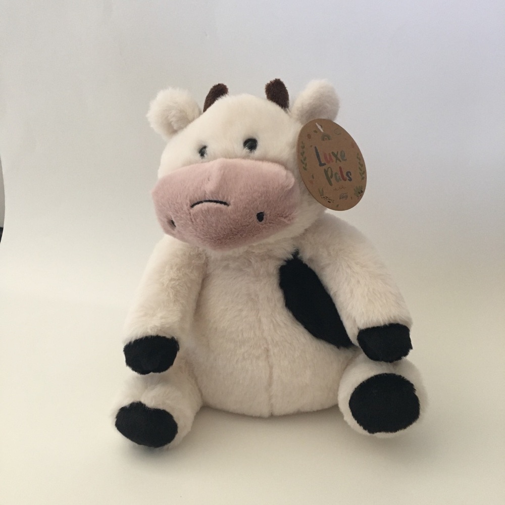 NEW 8” Plush Cow Stuffed Animal Luxe Pals Soft Baby Gift | Linzy
